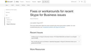 
                            6. Fixes or workarounds for recent Skype for Business issues - Skype for ...