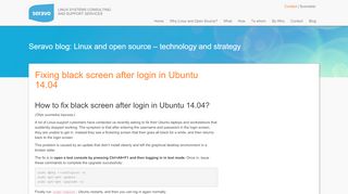 
                            8. Fixing black screen after login in Ubuntu 14.04 - Seravo