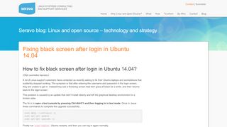 
                            10. Fixing black screen after login in Ubuntu 14.04 - Seravo