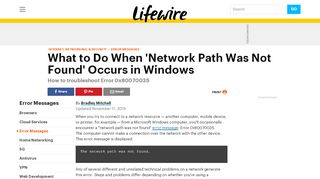 
                            7. Fixing Network Path Not Found Errors in Windows - Lifewire