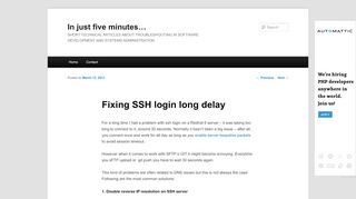 
                            4. Fixing SSH login long delay | In just five minutes…