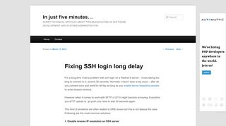 
                            11. Fixing SSH login long delay | In just five minutes…