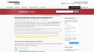 
                            12. Fixing the Allowed memory size exhausted error | InMotion Hosting
