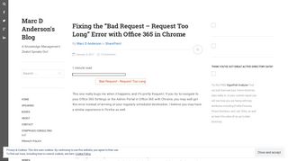 
                            6. Fixing the “Bad Request – Request Too Long” Error with Office 365 in ...