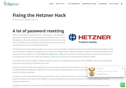 
                            10. Fixing the Hetzner Hack - The First Step