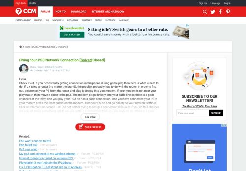 
                            4. Fixing Your PS3 Network Connection [Solved] - Ccm.net