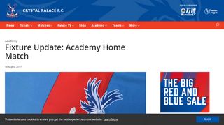
                            7. Fixture Update: Academy Home Match - News - Crystal ...