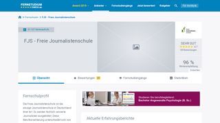 
                            10. FJS - Freie Journalistenschule - 69 Bewertungen zum Fernstudium