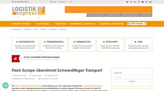 
                            10. Flash Europe übernimmt Schwerdtfeger Transport | LOGISTIK express ...