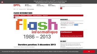 
                            7. Flash informatique no 1 du 30 janvier 2007 - Flash Informatique EPFL