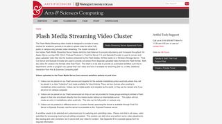 
                            5. Flash Media Streaming Video Cluster | Arts & Sciences ...