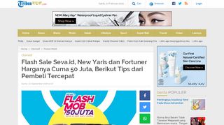 
                            5. Flash Sale Seva.id, New Yaris dan Fortuner Harganya Cuma 50 Juta ...