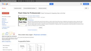 
                            9. Flash Video for Professionals: Expert Techniques for Integrating ... - Google Books-Ergebnisseite