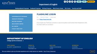 
                            2. FlashLine Login | Department of English | Kent State University