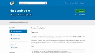 
                            2. Flask-Login · PyPI