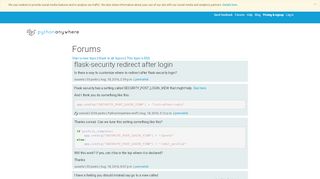 
                            10. flask-security redirect after login : Forums : PythonAnywhere