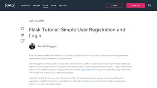 
                            12. Flask Tutorial: Simple User Registration and Login | Okta Developer