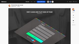 
                            9. Flat and clean sign up page on Behance