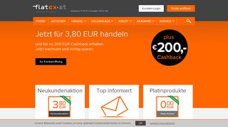 
                            3. flatex Online Broker - wechseln Sie zum Testsieger 2017