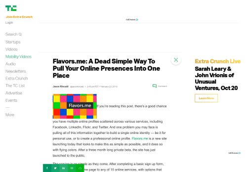 
                            7. Flavors.me: A Dead Simple Way To Pull Your Online Presences Into ...