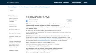 
                            12. Fleet Manager FAQs – Samsara Support