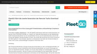 
                            5. FleetGO führt die zweite Generation der Remote Tacho Download ein ...