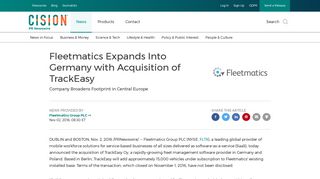 
                            9. Fleetmatics Expands Into Germany with Acquisition of TrackEasy