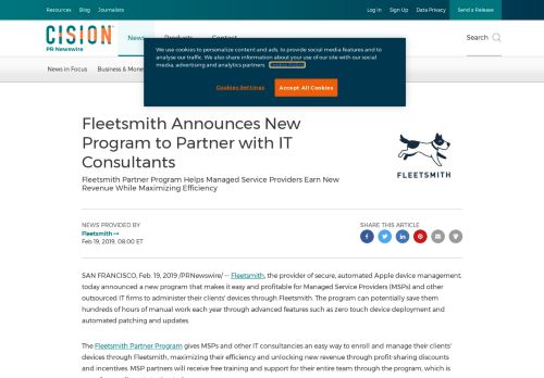 
                            11. Fleetsmith Announces New Program to Partner with IT ...