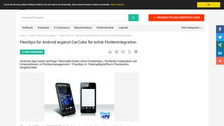 
                            9. FleetXps für Android ergänzt CarCube für echte Flottenintegration ...