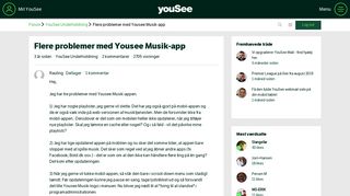 
                            8. Flere problemer med Yousee Musik-app - YouSee Forum