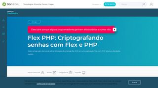 
                            5. Flex PHP: Criptografando senhas com Flex e PHP - DevMedia