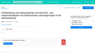 
                            12. Flexibilisering van basisonderwijs met een ELO - ResearchGate