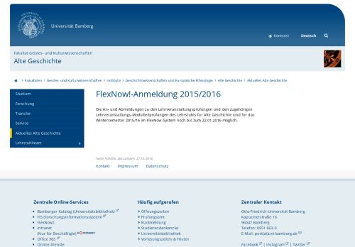 
                            9. FlexNow!-Anmeldung - Otto-Friedrich-Universität Bamberg