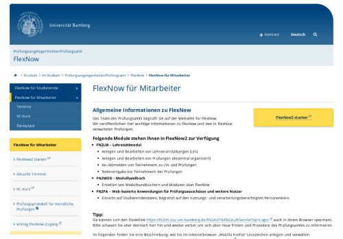 
                            5. FlexNow für Mitarbeiter - Otto-Friedrich-Universität Bamberg