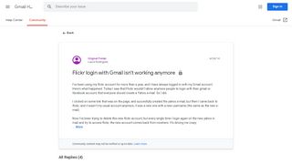 
                            13. Flickr login with Gmail isn't working anymore - Google Product Forums