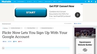 
                            8. Flickr Now Lets You Sign Up With Your Google Account - Mashable
