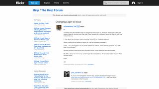 
                            2. Flickr: The Help Forum: Changing Login ID Issue