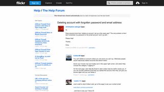 
                            10. Flickr: The Help Forum: Deleting account with forgotten password ...