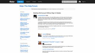 
                            8. Flickr: The Help Forum: Deleting Old Account Without Sign In Details