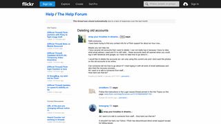 
                            12. Flickr: The Help Forum: Deleting old accounts