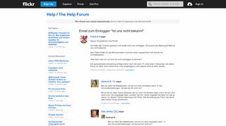 
                            3. Flickr: The Help Forum: Email zum Einloggen 