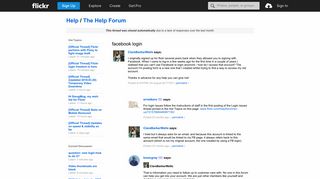 
                            2. Flickr: The Help Forum: facebook login