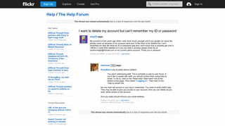 
                            6. Flickr: The Help Forum: I want to delete my account but can't ...