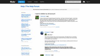 
                            4. Flickr: The Help Forum: I want to delete my old account
