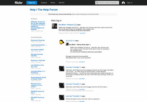 
                            10. Flickr: The Help Forum: Kein log in