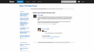 
                            5. Flickr: The Help Forum: Mobile App Facebook Sharing Login