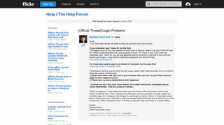 
                            3. Flickr: The Help Forum: [Official Thread] Login Problems