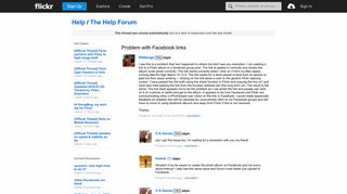 
                            4. Flickr: The Help Forum: Problem with Facebook links