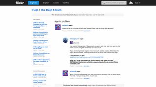 
                            3. Flickr: The Help Forum: sign in problem