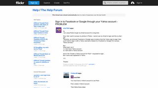 
                            7. Flickr: The Help Forum: Sign in to Facebook or Google through your ...